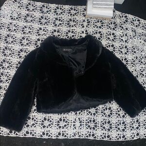 Inc concepts Elegant Black Faux Fur Bolero Jacket